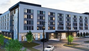 A proposed rendering shows what AC Hotel by Marriott in Grapevine will look like when completed in 2029. (Rendering courtesy city of Grapevine)