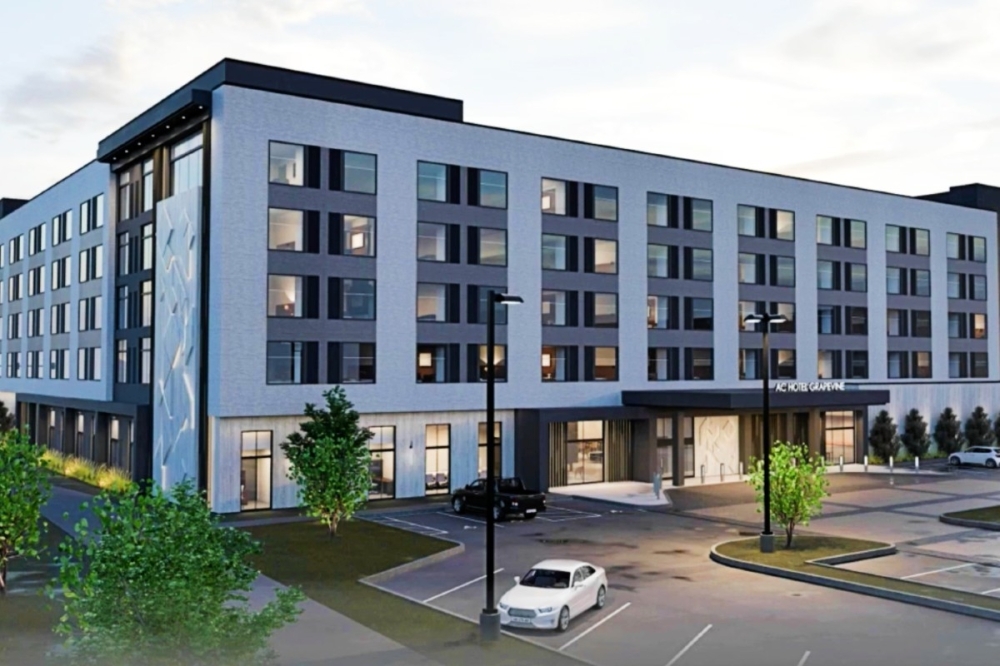 A proposed rendering shows what AC Hotel by Marriott in Grapevine will look like when completed in 2029. (Rendering courtesy city of Grapevine)