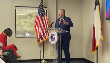 Ted Poe speaking at the center's ribbon cutting event on Jan. 13.