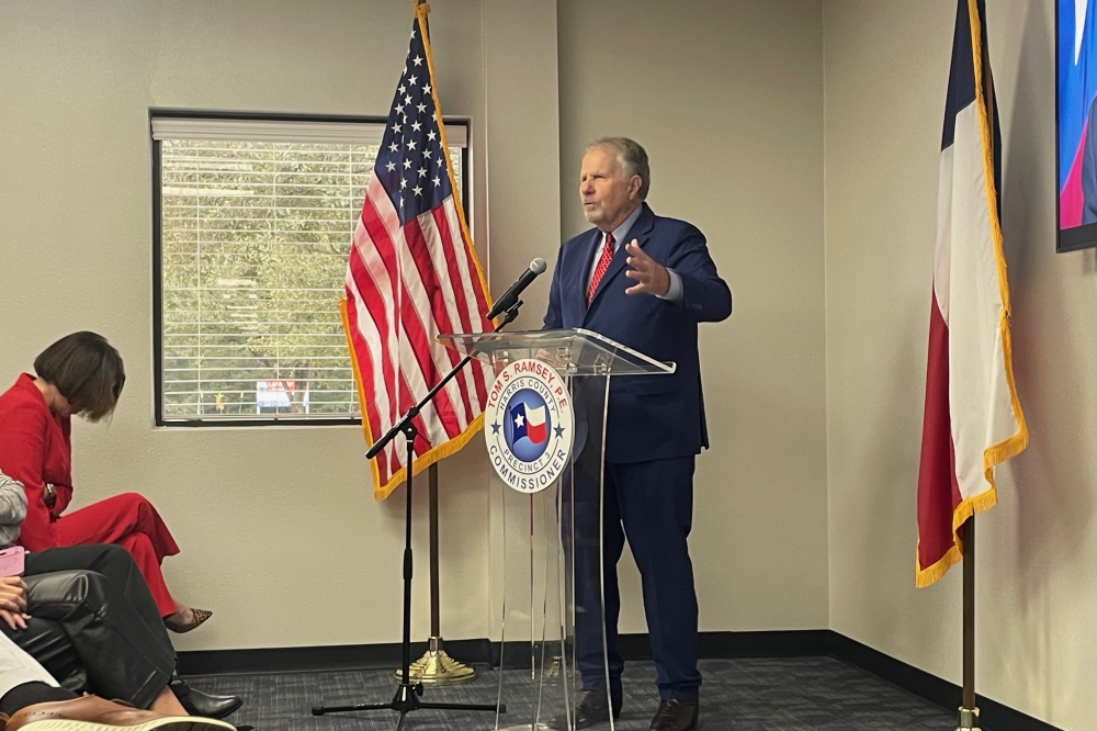 Ted Poe speaking at the center's ribbon cutting event on Jan. 13.