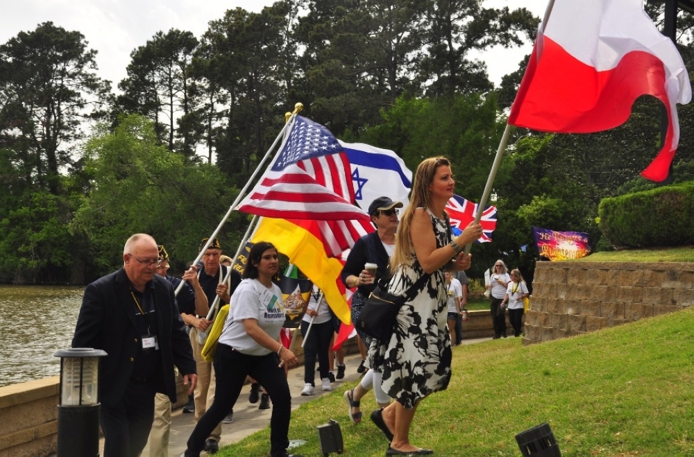 Residents march in support of the individuals affected by the Holocaust at the Holocaust Remembrance Association's March of Remembrance in Kingwood. (Courtesy Holocaust Remembrance Association)