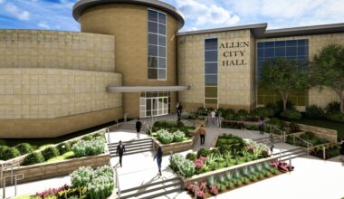 a rendering of the new city hall entrance