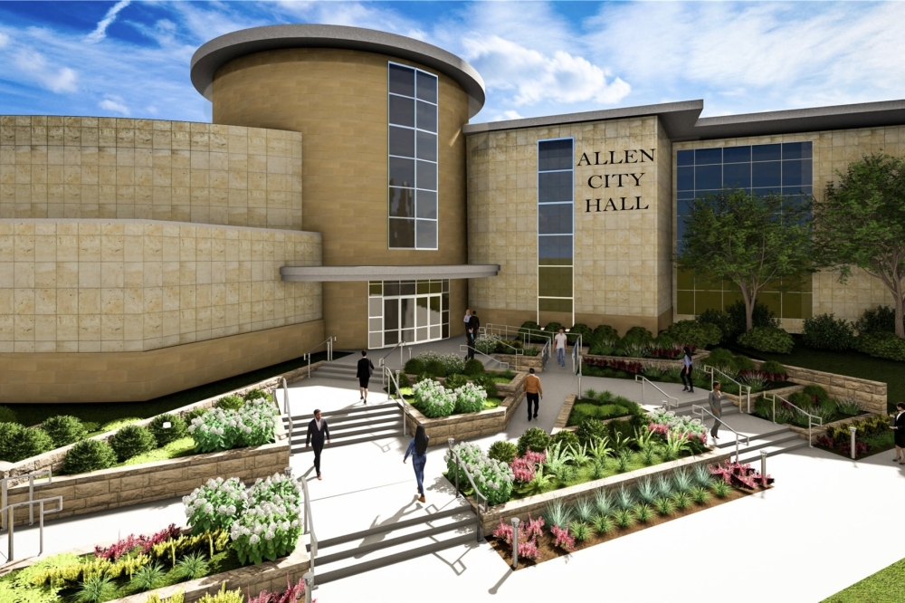 a rendering of the new city hall entrance