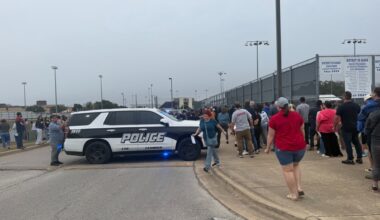 Leander ISD police car and parents after January 9 lockdown