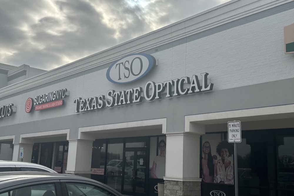 The Texas State Optical location was located next to Tom Thumb, near the corner of Custer Parkway and Renner Road. (Michael Crouchley/Community Impact)