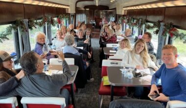 The Austin Steam Train Association invites adults 21 and older to board the vintage train cars for a Texas Wine Flyer ride. The ride will include a wine tasting aboard. (Courtesy Austin Steam Train Association)