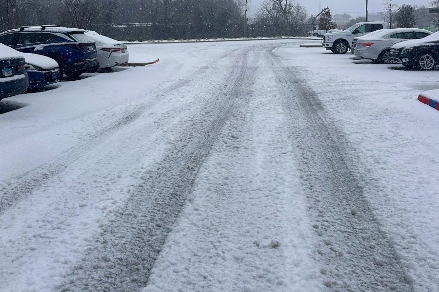 road with snow on it