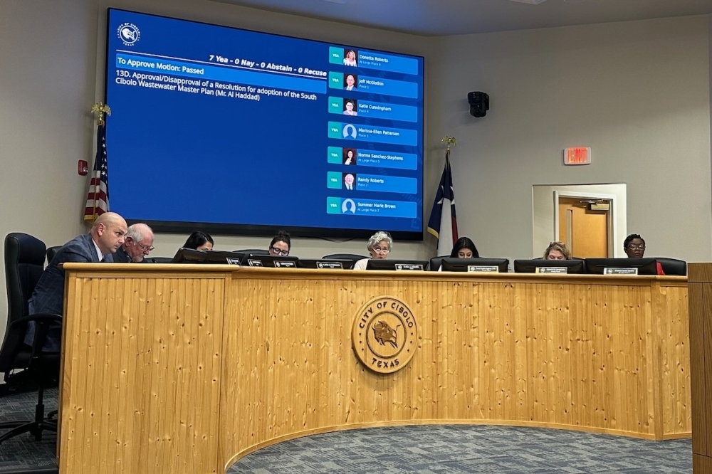 Cibolo City Council unanimously approved a resolution adopting its South Cibolo Wastewater Master Plan on Jan. 13. (Amira Van Leeuwen/Community Impact)