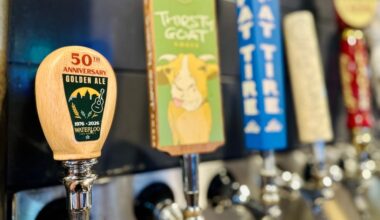 An image of the 50th ale on tap.