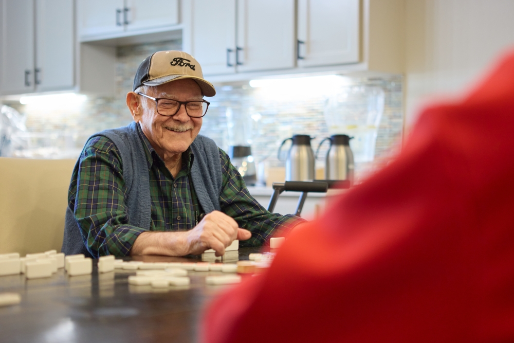 Village on the Park Plano resident smiling