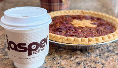 Jasper Coffee pecan pie and coffee