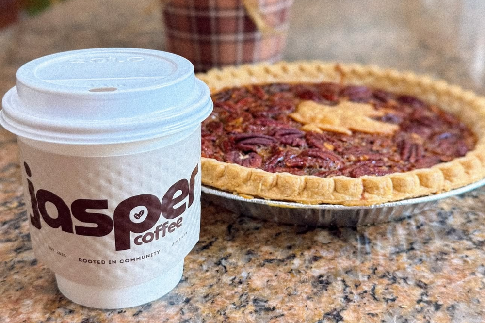 Jasper Coffee pecan pie and coffee