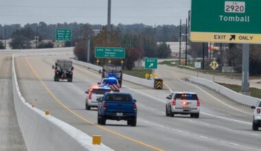 Emergency vehicles on road
