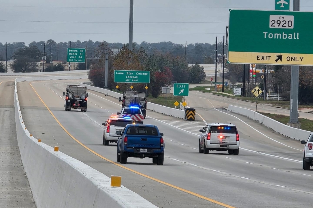 Emergency vehicles on road