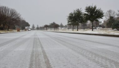 a street covered in ice and sleet