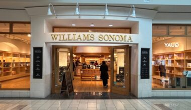 Exterior of a store in a mall featuring Williams Sonoma signage.