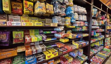 An image of some of the shelves in the new location.