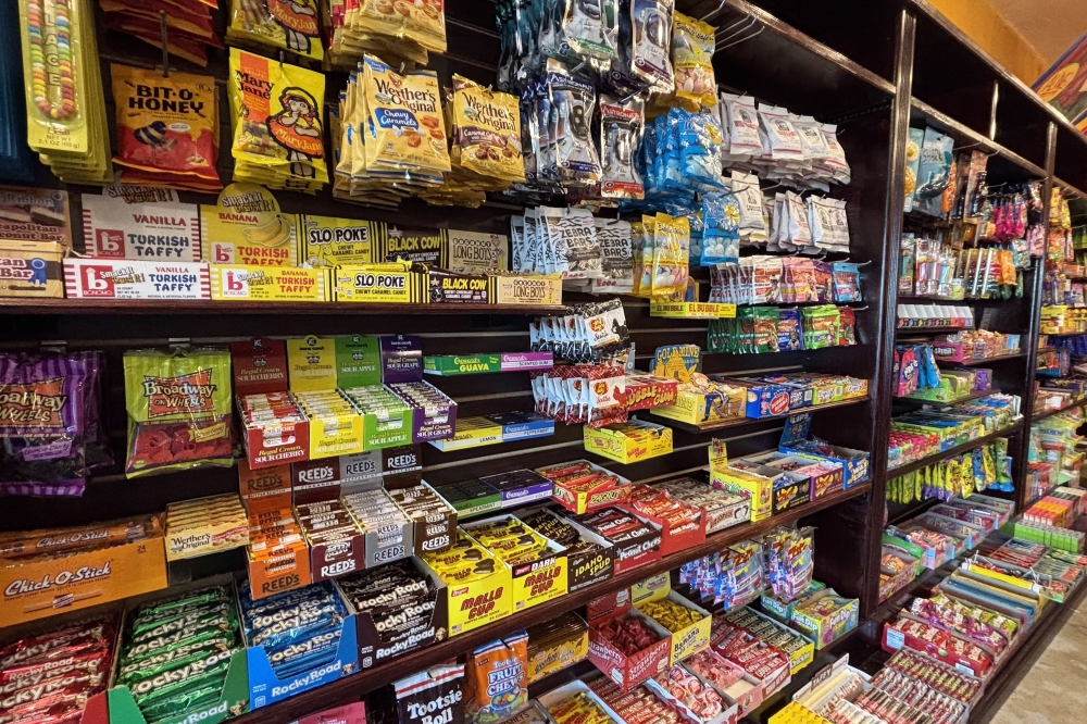 An image of some of the shelves in the new location.