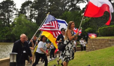 Residents march in support of the individuals affected by the Holocaust at the Holocaust Remembrance Association's March of Remembrance in Kingwood. (Courtesy Holocaust Remembrance Association)