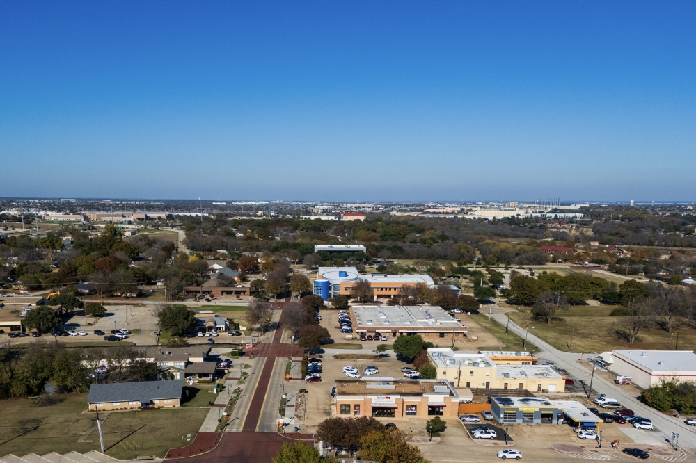 aerial photo of downtown allen