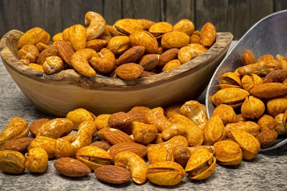 a large bowl of roasted nuts