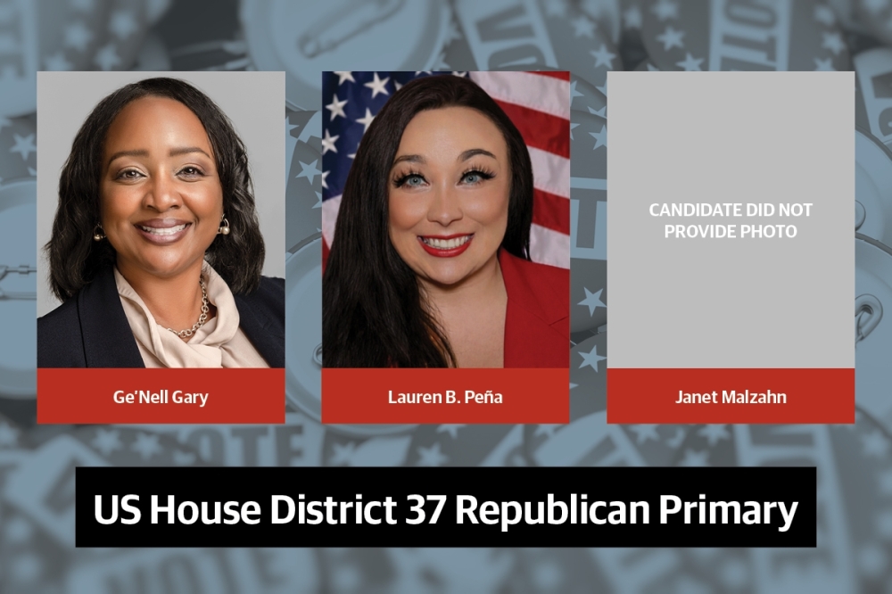 Three candidates filed for the U.S. House of Representatives District 37 Republican primary. (All photos submitted by respective candidates/Community Impact)