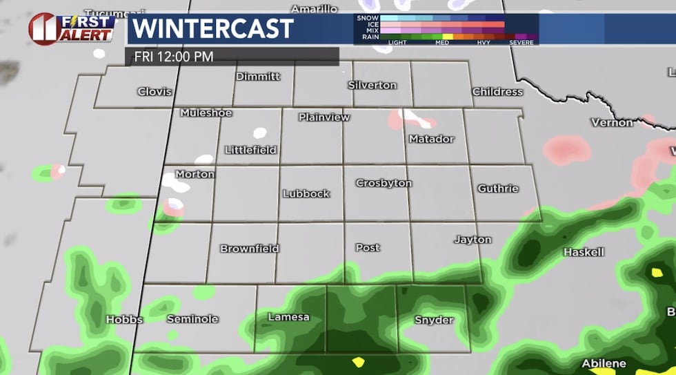 Computer model projection Friday mid-day