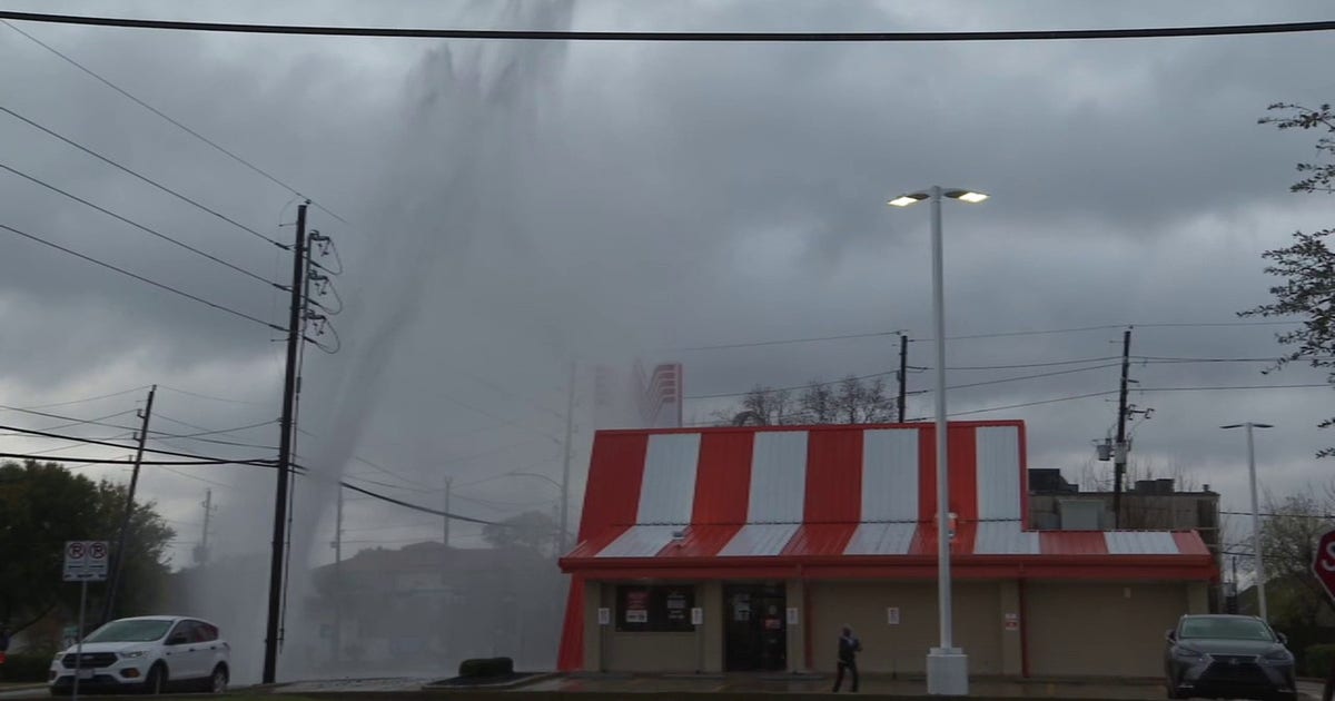 Water main break outside Houston Whataburger near Chimney Rock, Westheimer