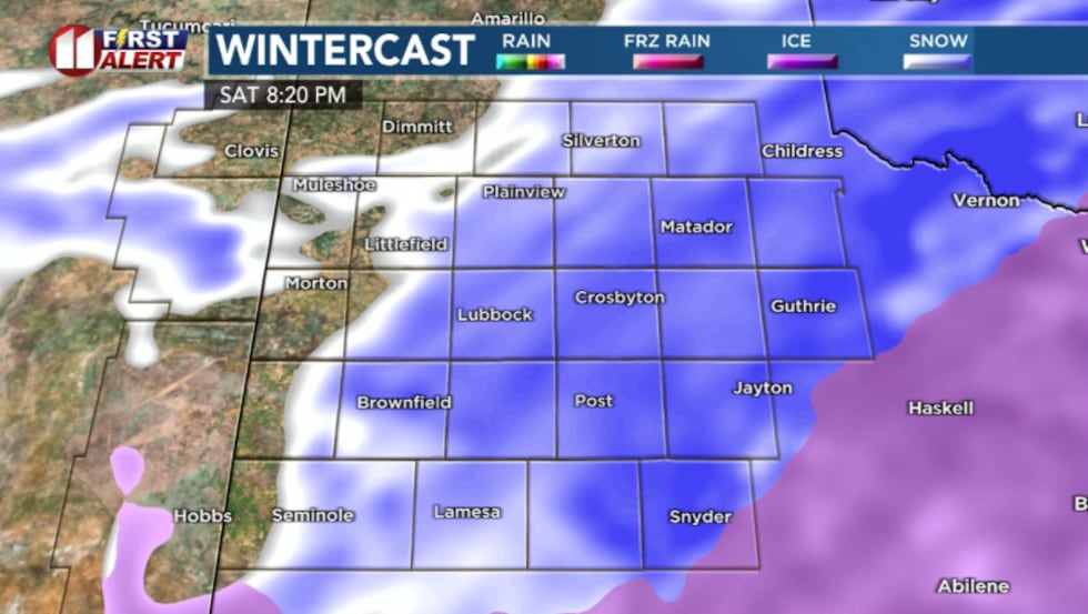 Wide spread snow and sleet