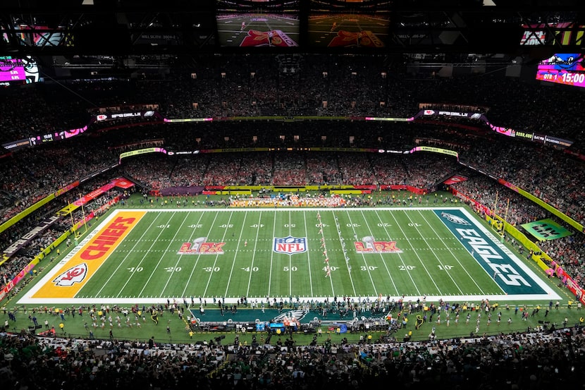 FILE - The Kansas City Chiefs kickoff to the Philadelphia Eagles at the start of the NFL...