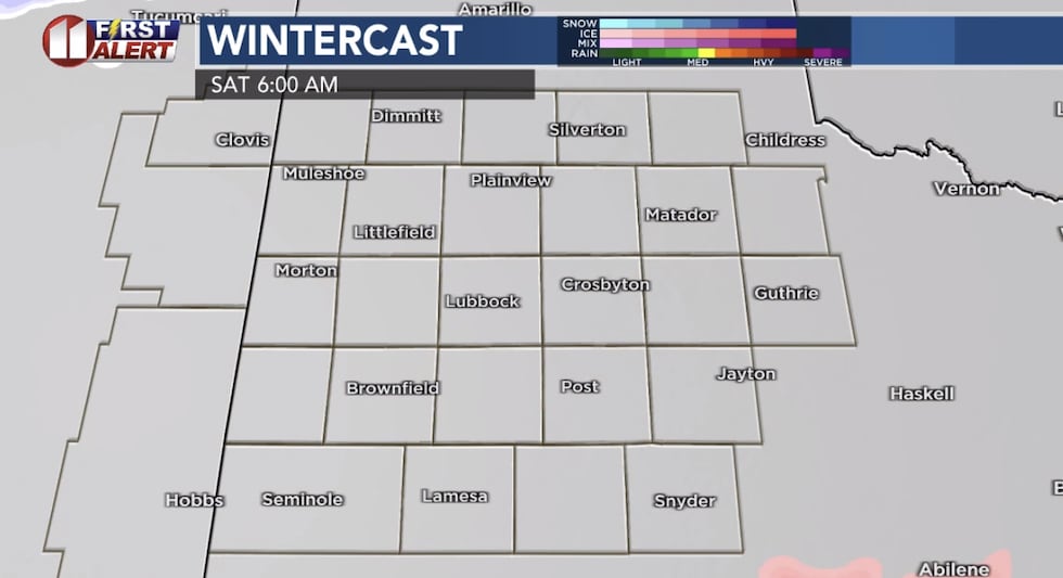 Computer model projection Saturday morning