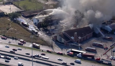 Major fire reported at church off of North Freeway