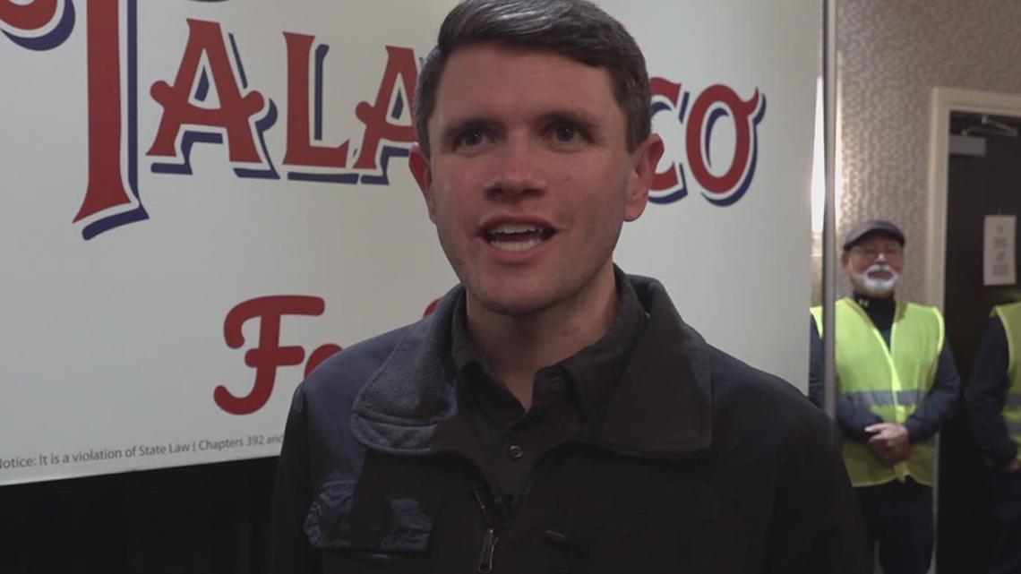 James Talarico campaigns in Corpus Christi during Texas U.S. Senate primary