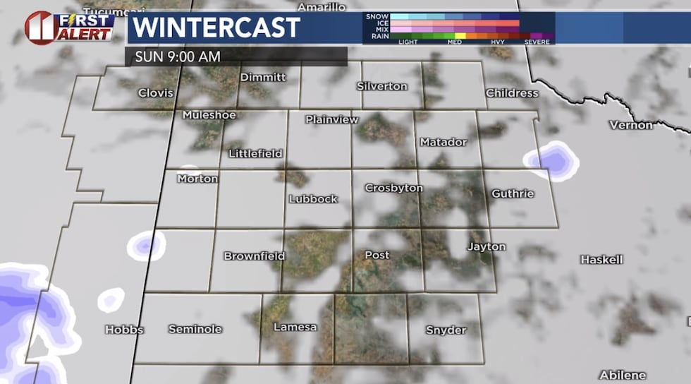 Computer model projection Sunday morning