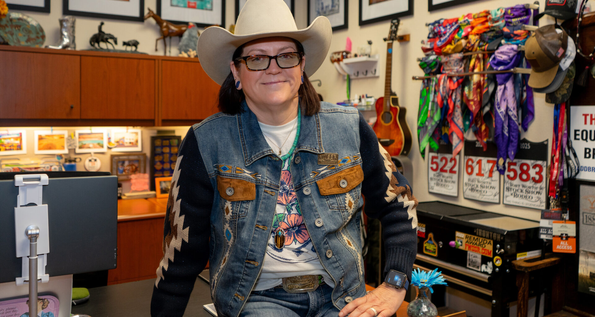 Meet the artist behind Fort Worth Stock Show’s annual themes, commemorative scarves