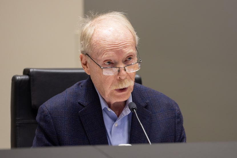 Dallas City Council member Paul Ridley directs a question to Dallas Public Library Director...
