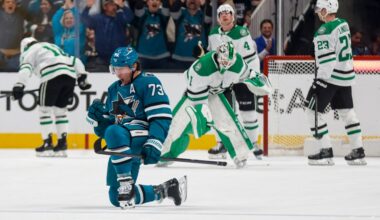 Macklin Celebrini, Tyler Toffoli lead San Jose Sharks past Dallas Stars