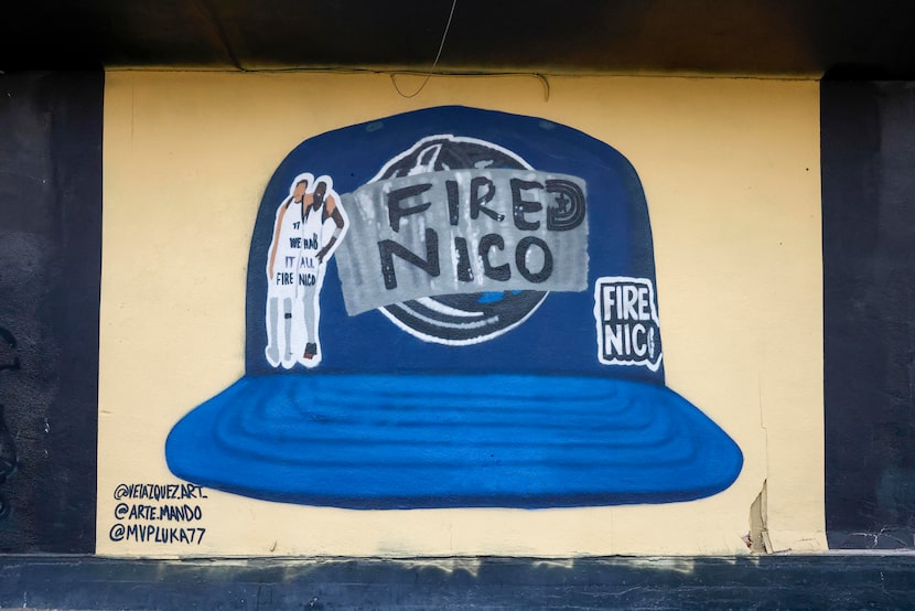 A “Fire Nico” mural by artists Juan Velazquez and Armando Aguirre was updated after the...