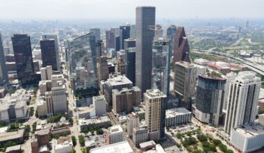 The downtown Houston skyline.