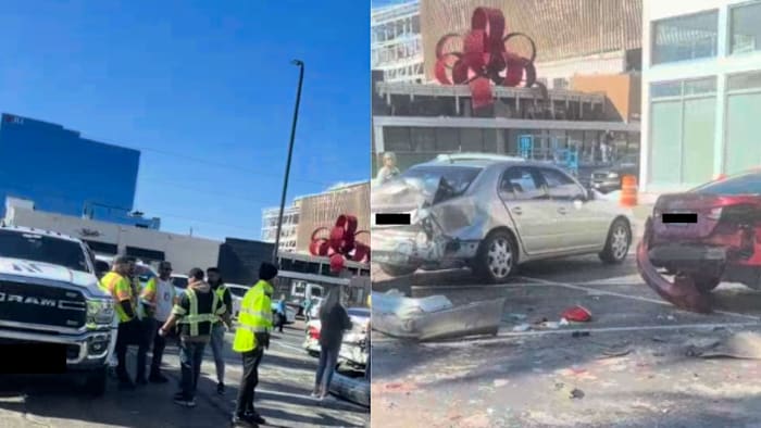 Stolen vehicle leads Houston police on chase, crashes into parked cars in Highland Village shopping center