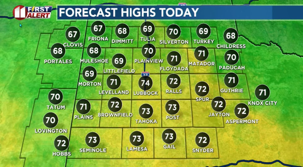 Cloudy, gusty, with seasonably warm temperatures this afternoon.