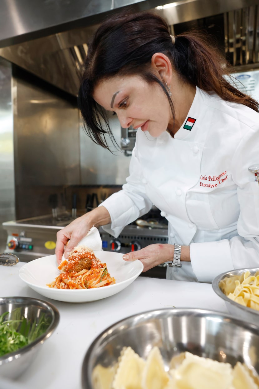 Executive Chef Carla Pellegrino prepares spaghetti at Urban Italia in Dallas.