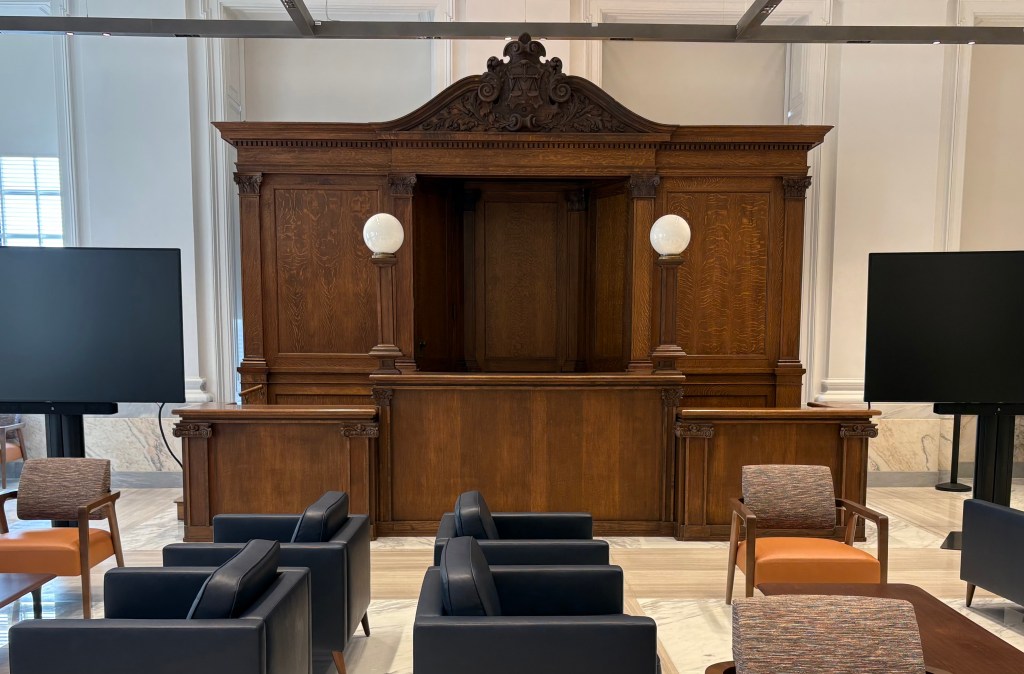 Dallas County Court bench from 1950s
