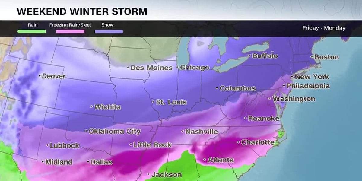 Texas, Oklahoma brace for snow and ice as winter storm barrels toward eastern two-thirds of US