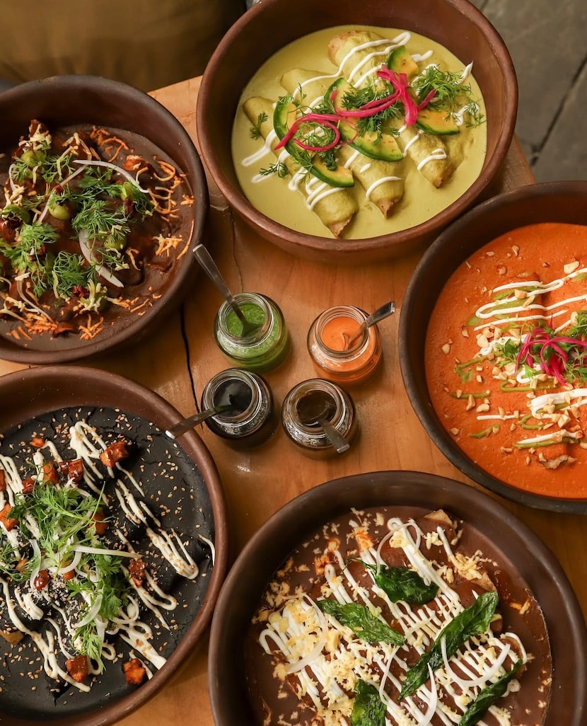 One of the highlights of the menu will be enchiladas with different sauces, all made from...