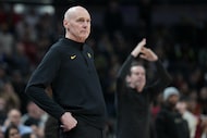 Indiana Pacers head coach Rick Carlisle watches from the sideline as his team plays the...