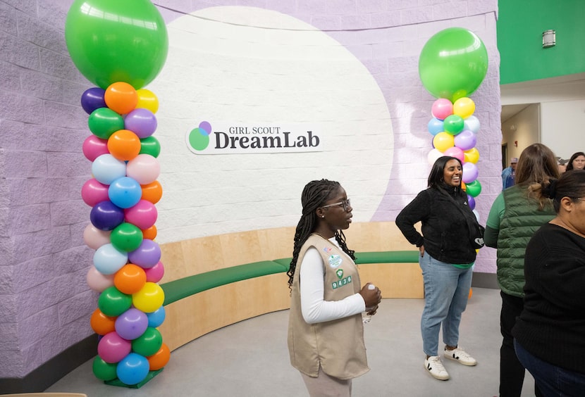 People mingle during the public opening of the Girl Scouts of Northeast Texas’ DreamLab. 