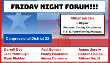 Friday Night Forum in Rockwall for Candidates in new Congressional District 32  – Blue Ribbon News