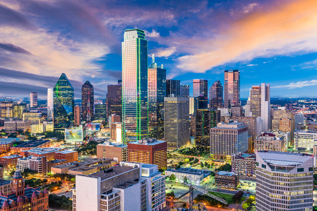 Image shows the Dallas skyline