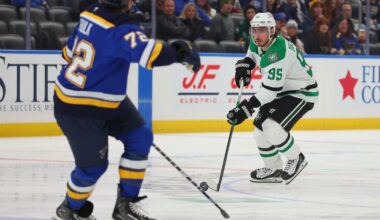 Stars beat Blues 4-3 after surviving late comeback – NBC 5 Dallas-Fort Worth